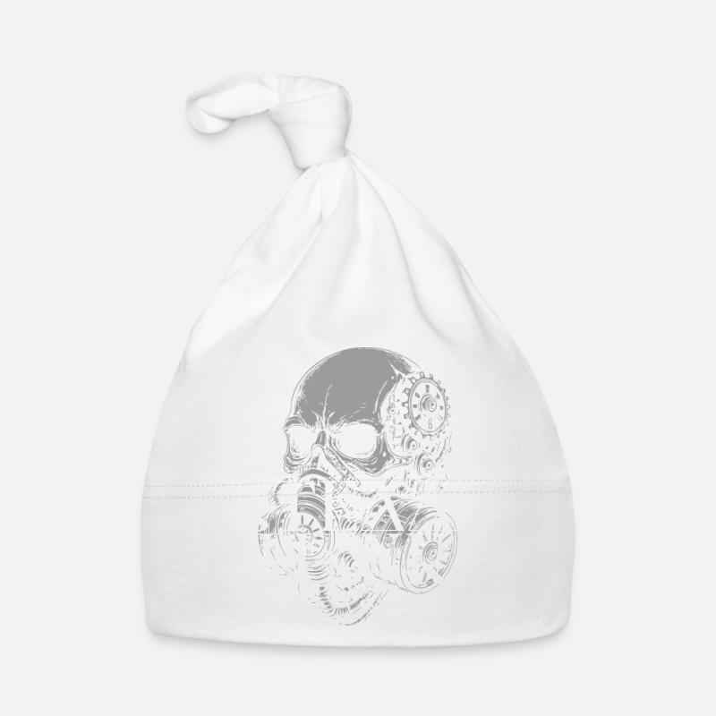 Steampunk Skull Gearwork Organic Baby Cap