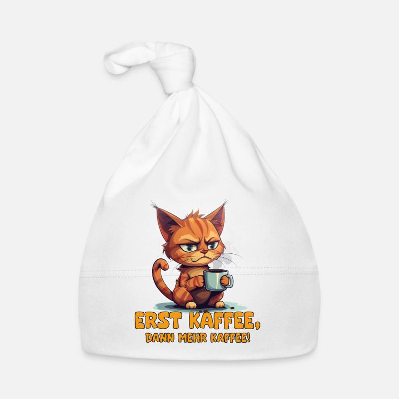 Grim Cat Coffee Saying Organic Baby Cap