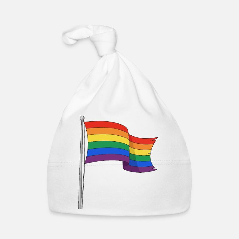 Drapeau arc-en-ciel, pistes courbes Bonnet bio Bébé