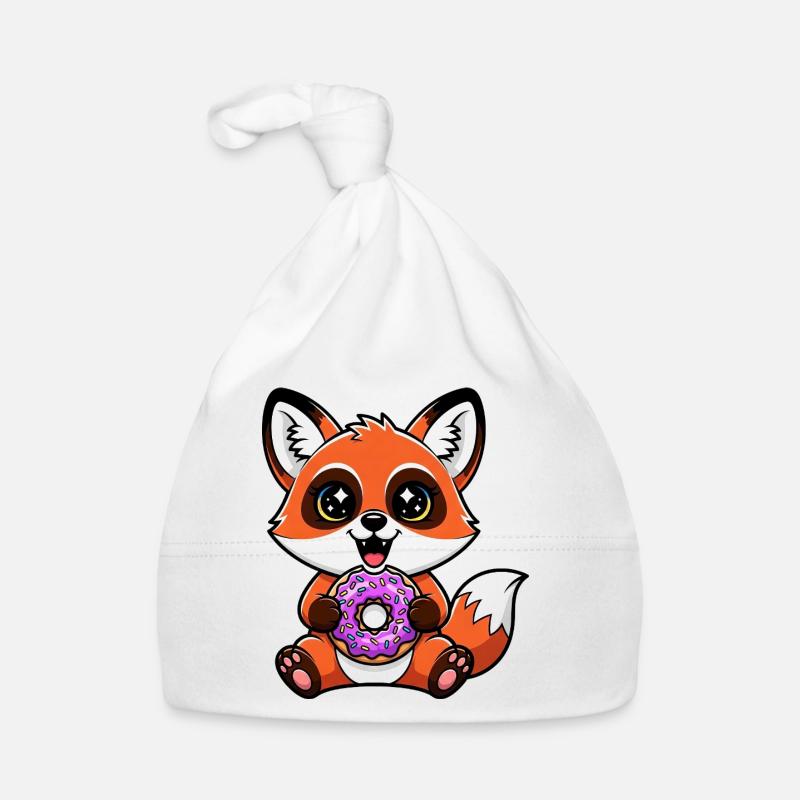 Cute Fox Cartoon Chibi Joy Bright Eyes Organic Baby Cap