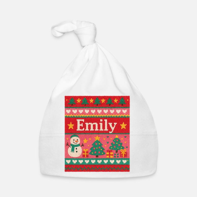Nom festif Emily Ugly style de Noël, Noël Bonnet bio Bébé