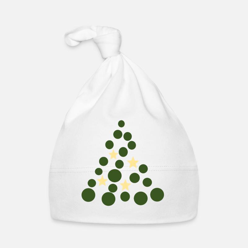 Kreisbaum mit Sternen – Merry Christmas Baby Bio-Mütze