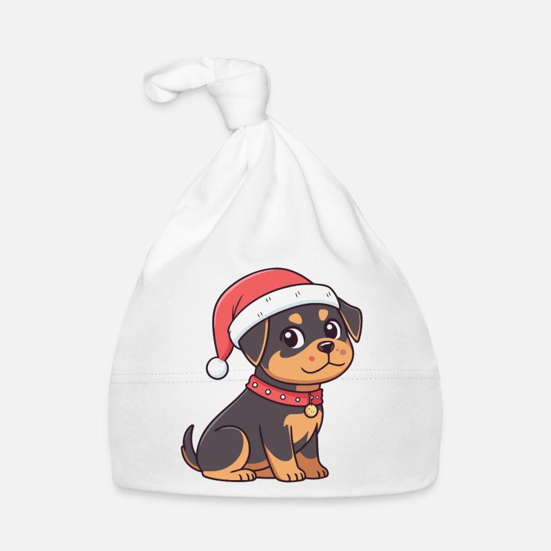 Chiot Noël Cartoon Bonnet bio Bébé