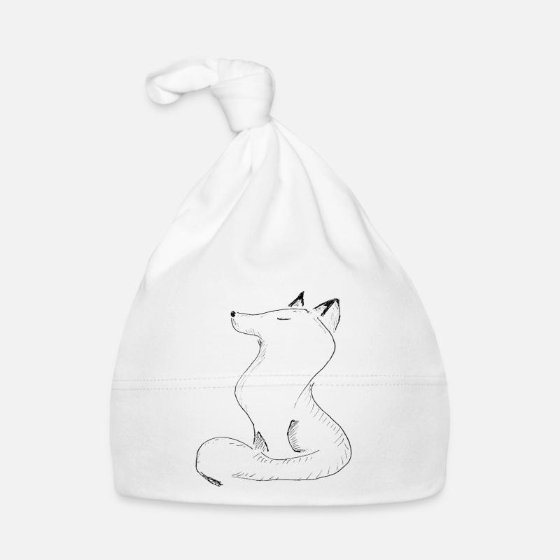 Sketchwolf Silhouette - Organic Baby Cap - white