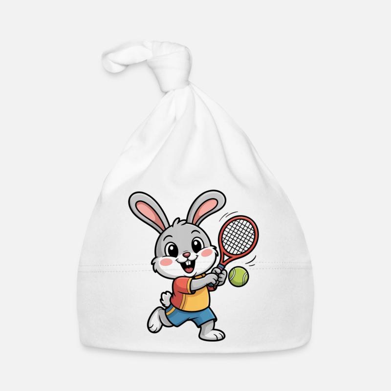 Aventure de tennis de lapins Bonnet bio Bébé