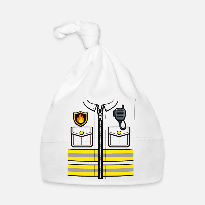 Cadeau drôle pour remplacement de costume de pompier - Bonnet bio Bébé - blanc