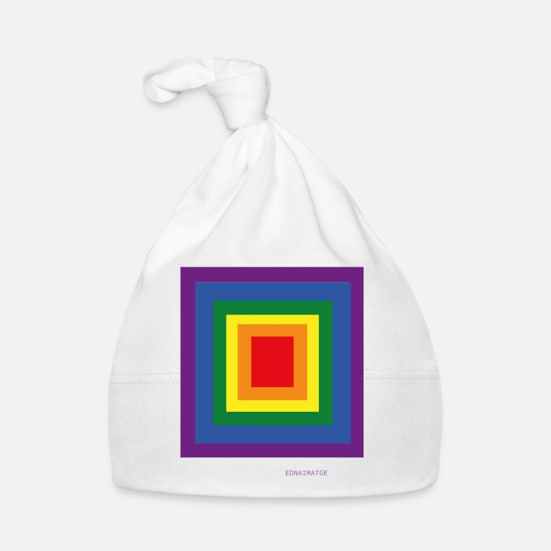 Multicolor concentric squares Organic Baby Cap