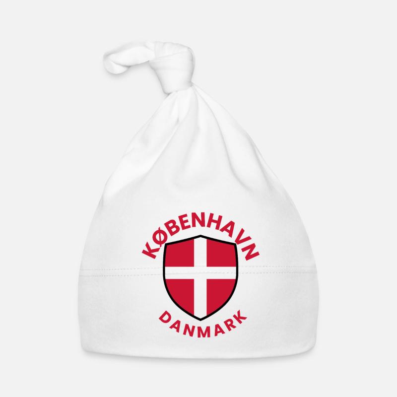 Bouclier de Copenhague avec drapeau danois Bonnet bio Bébé