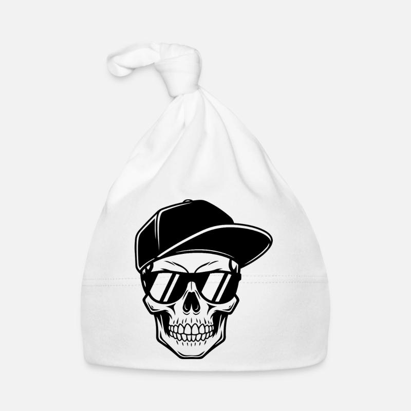 Cartoon skull with cap – cheeky comic design Organic Baby Cap