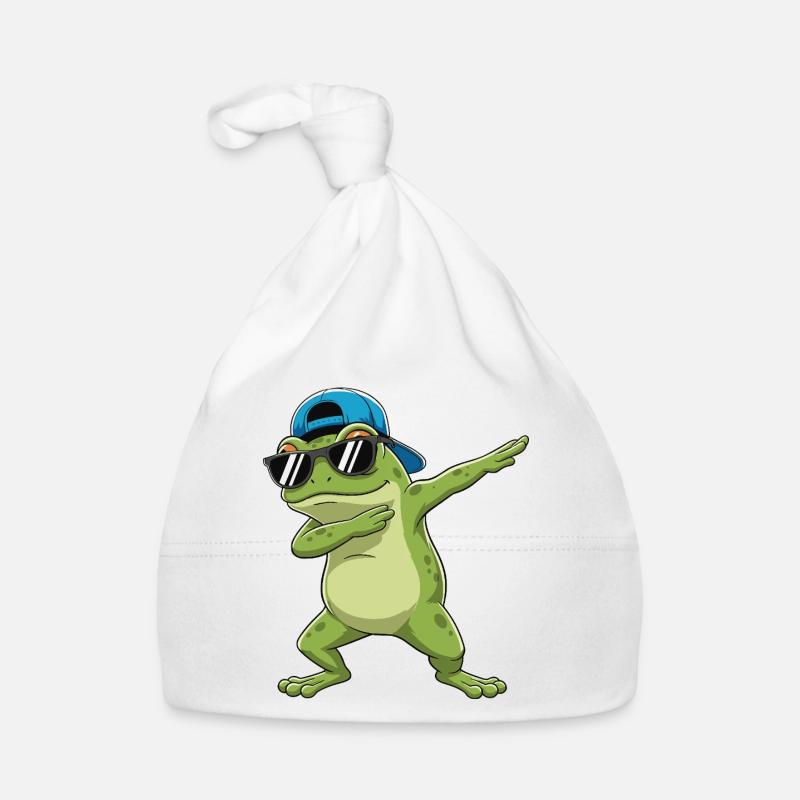 Cool Dabbing Frog Sunglasses Cartoon Art Organic Baby Cap