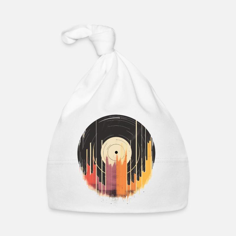 Design vinyle abstrait Musique colorée Bonnet bio Bébé