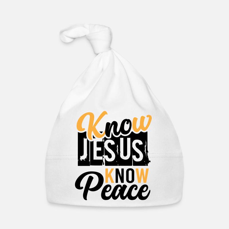 Know Jesus Know Peace – Frieden in Christus Baby Bio-Mütze