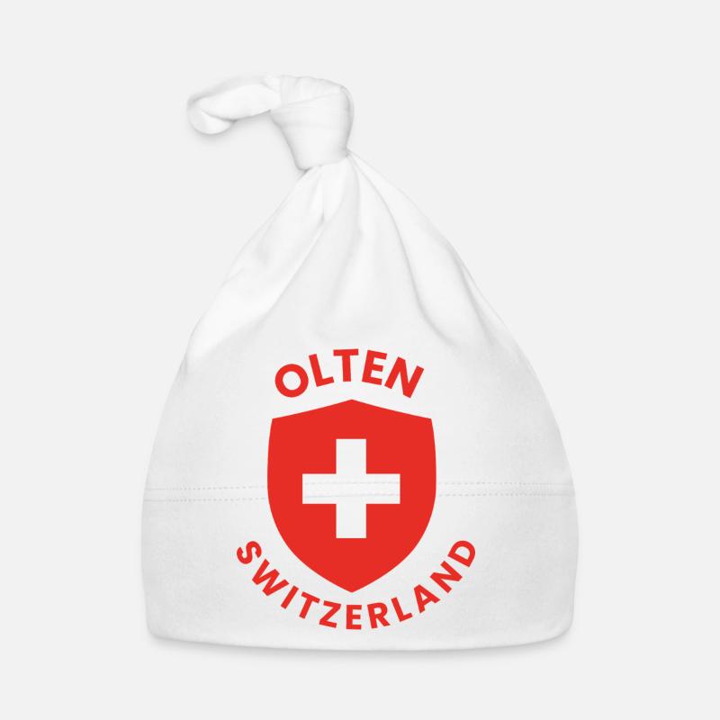 Bouclier suisse avec croix blanche Bonnet bio Bébé