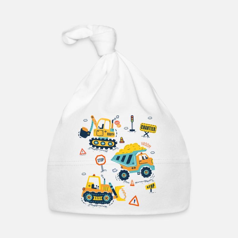 Construction Machinery, Cute Excavator Driver Organic Baby Cap