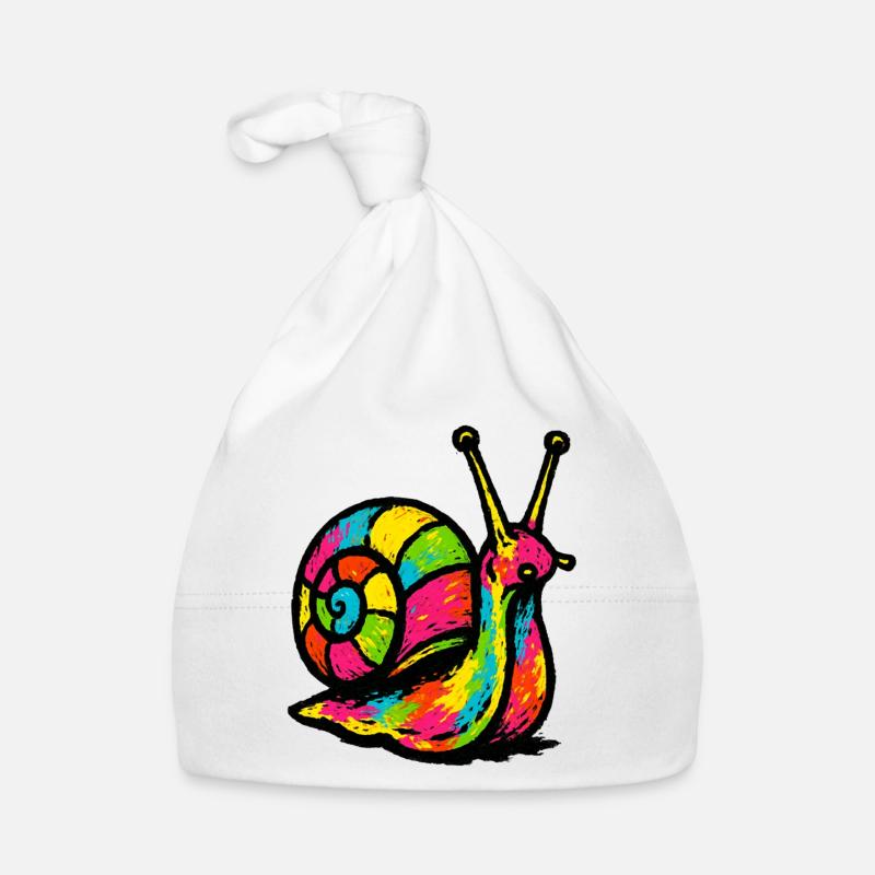 Rainbow Snail: Pop Art Gastropod Organic Baby Cap