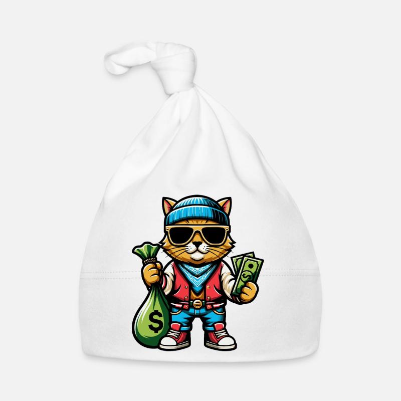 Le chat adore l’argent et les lunettes de soleil Bonnet bio Bébé