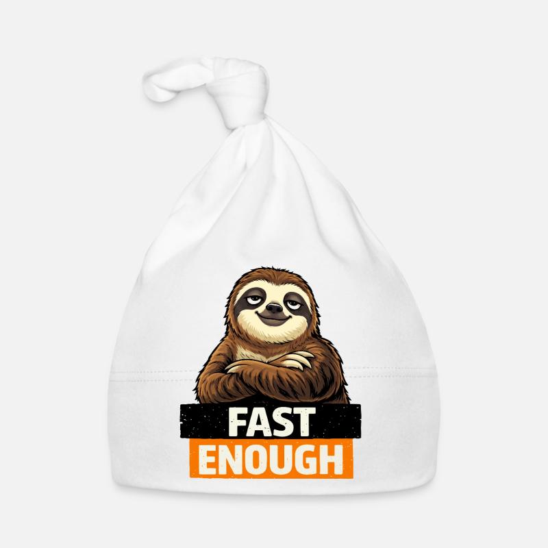 Fast Enough Sloth-Grafik Baby Bio-Mütze