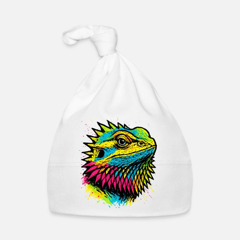 Bartagame Popkunst Bunte Straßenkunst Baby Bio-Mütze