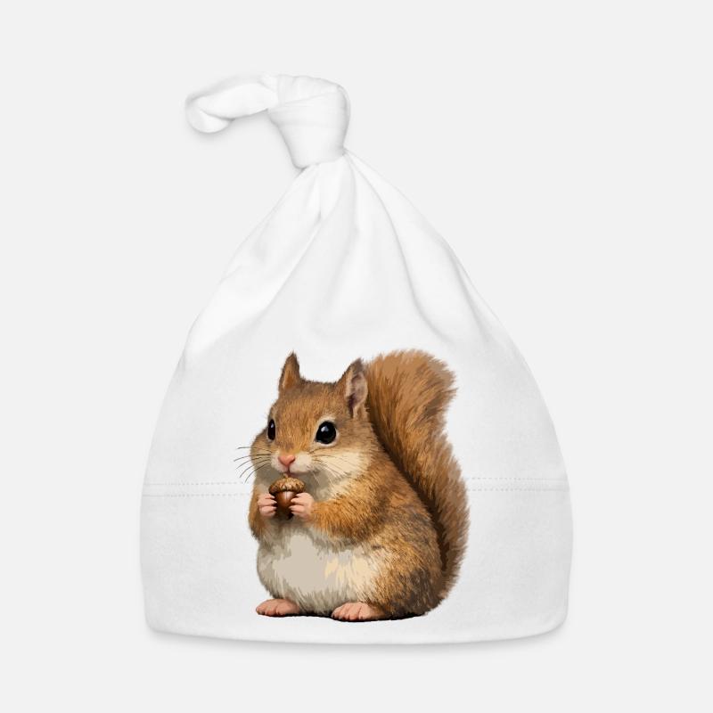 Squirrel with acorn Organic Baby Cap