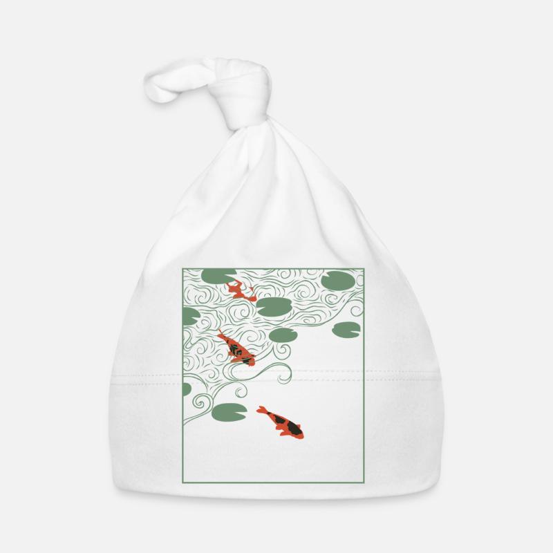 Wabi-sabi style Koi carp Organic Baby Cap