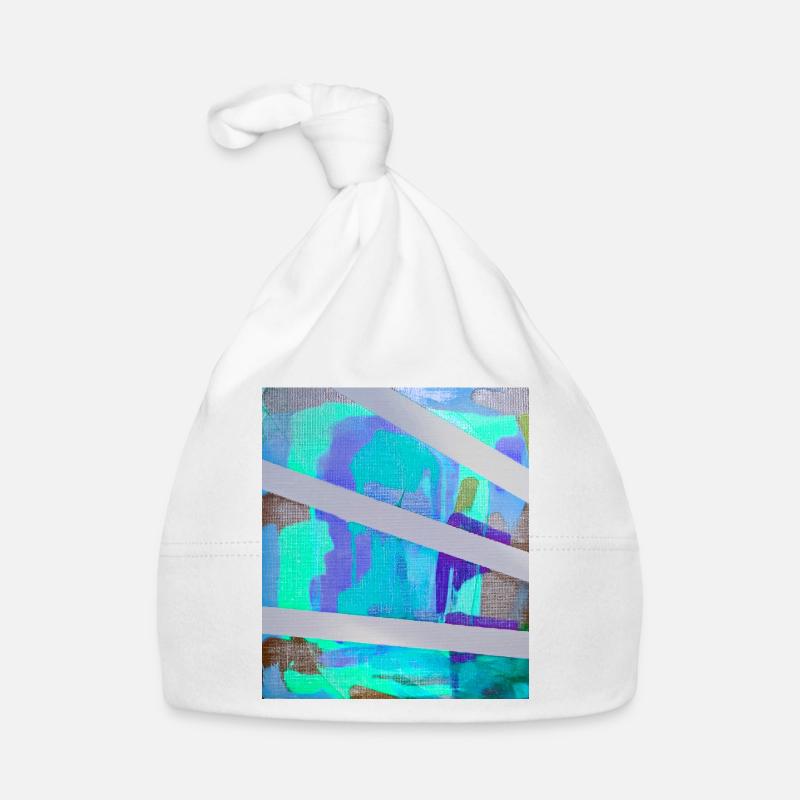 Neon Abstract Stripe Collage Organic Baby Cap