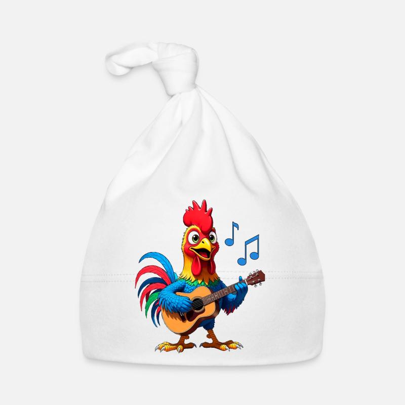 Hahn an der Gitarre Baby Bio-Mütze