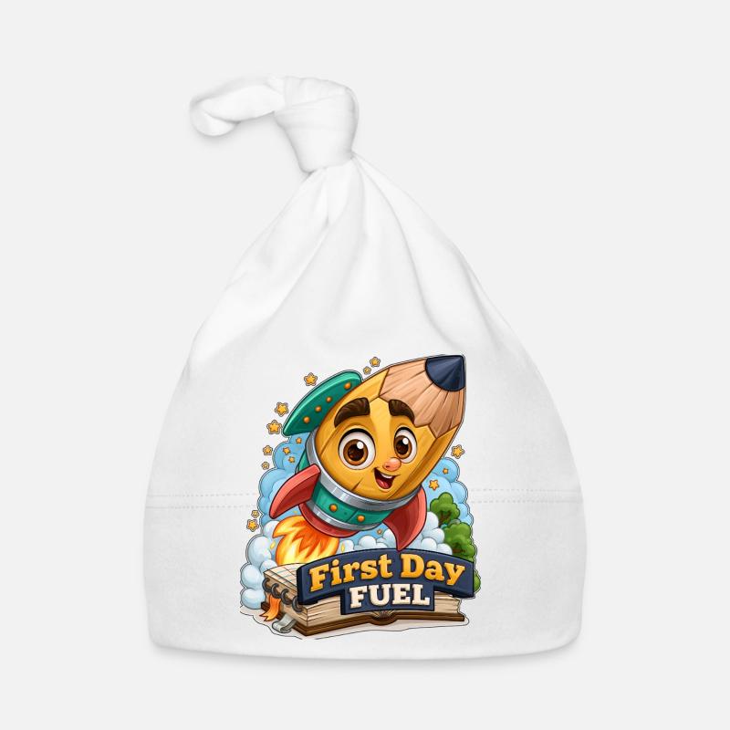First Day Fuel Rocket Pencil Organic Baby Cap
