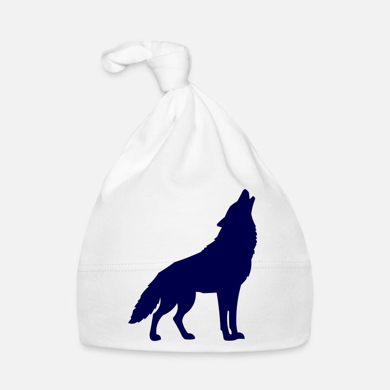 Midnight Blue Wolf Silhouette Organic Baby Cap