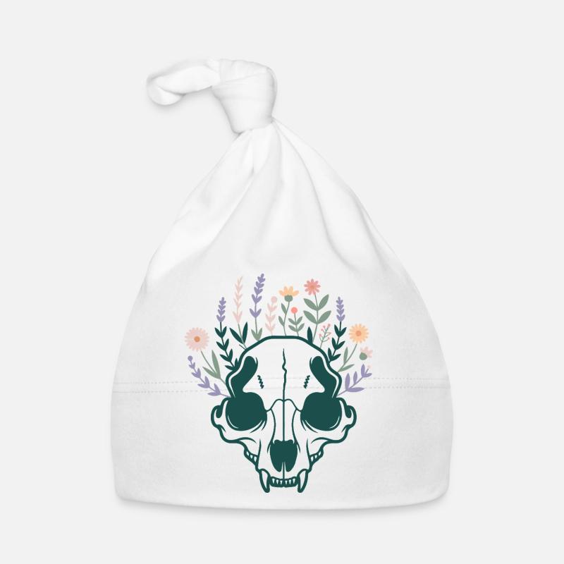 Schädel Blumen Floral Botanik Knochen Blüten Baby Bio-Mütze