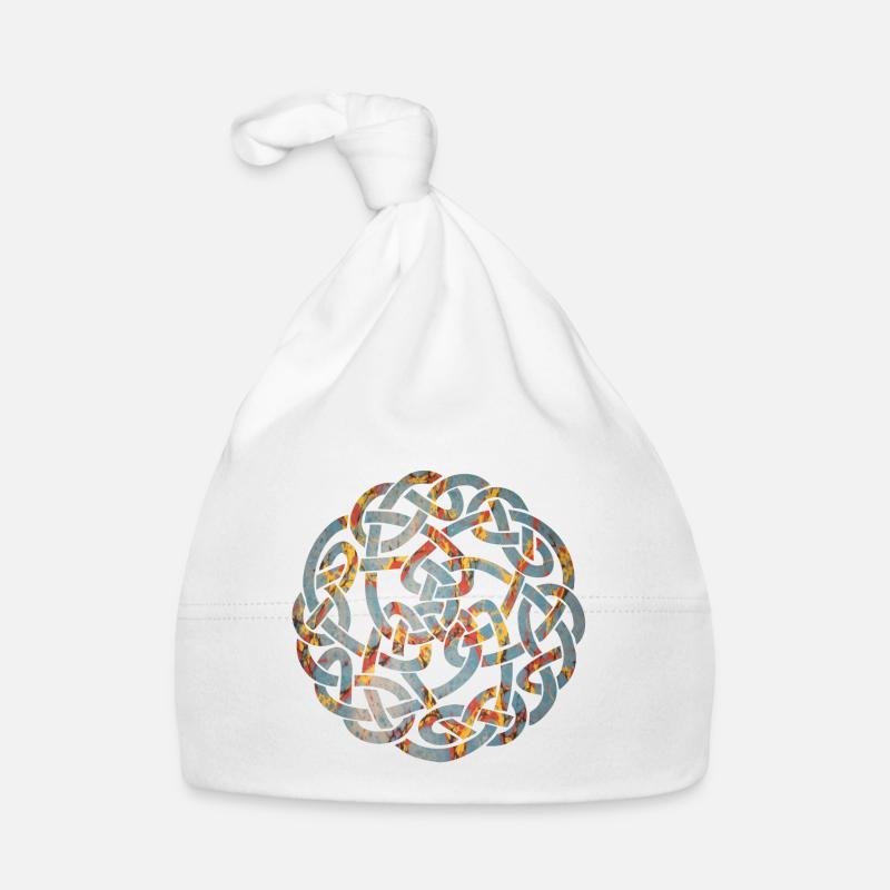 noeud celtique 5 e 19 - Bonnet bio Bébé - blanc