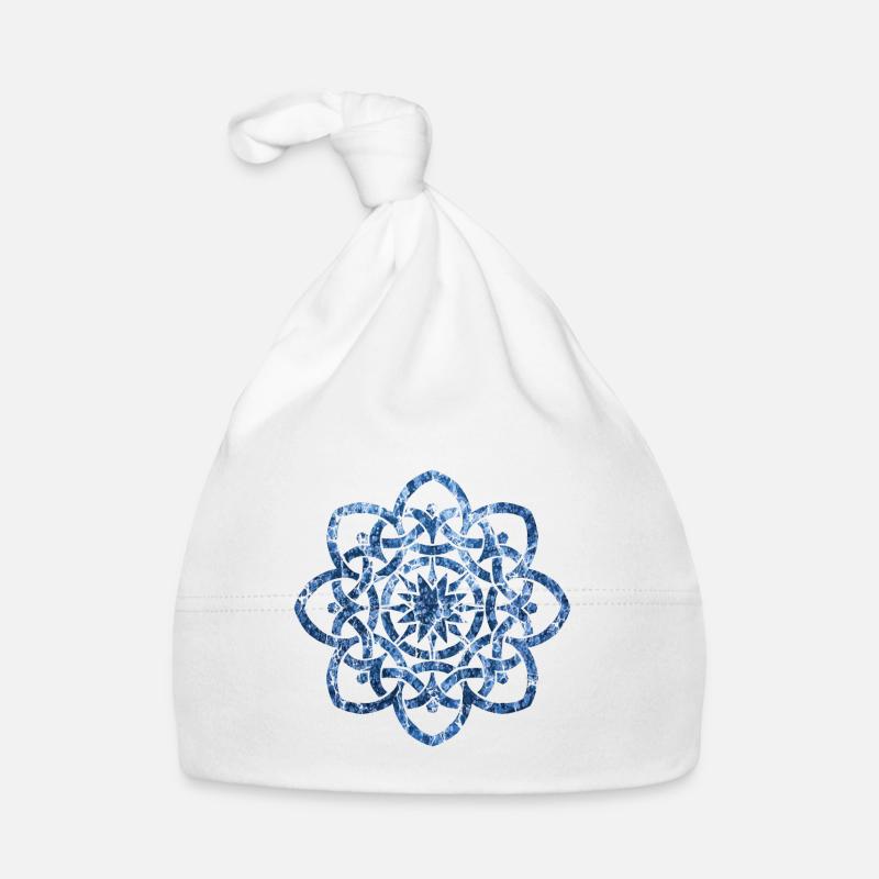 noeud celtique 19 e 206 - Bonnet bio Bébé - blanc