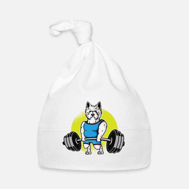 West Highland White Terrier Weightlifting I Organic Baby Cap