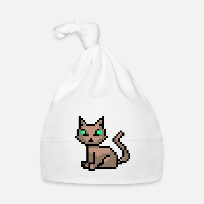 Katze Pixelart Pixel Baby Bio-Mütze