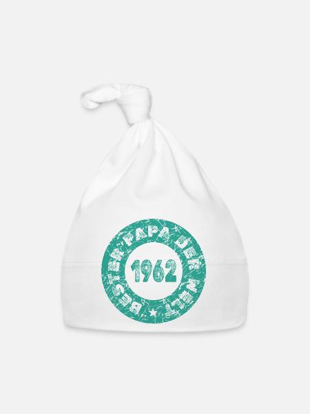 Vatertag 1962 - Baby Bio-Mütze - Weiß - Vorne