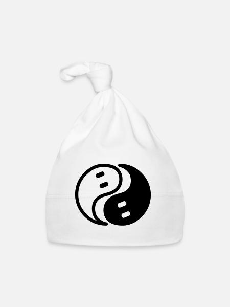 Ghost Yin Yang - Organic Baby Cap - white - Front
