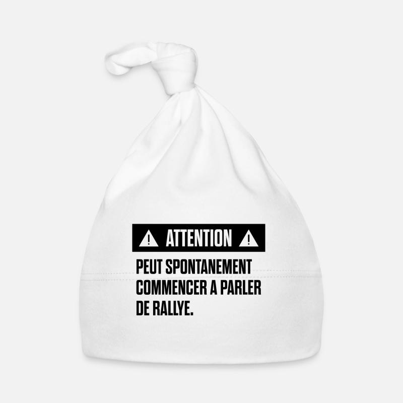 Peut spontanément commencer à parler de rallye - Bonnet bio Bébé - blanc