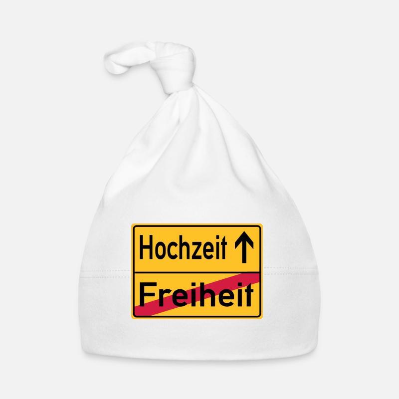 Hochzeit Freiheit Abschied Feier Schild Baby Bio-Mütze