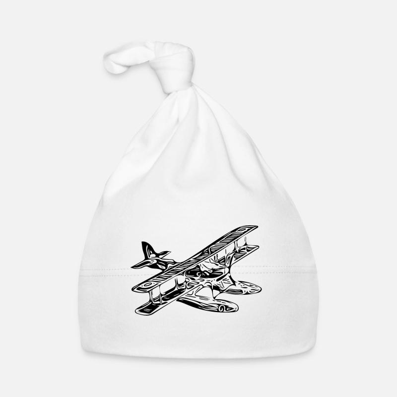 Vintage Single Engine Seaplane Retro Style Organic Baby Cap