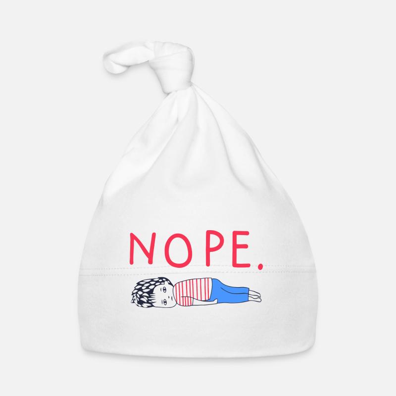 Nope drôle graphique Nope - Bonnet bio Bébé - blanc