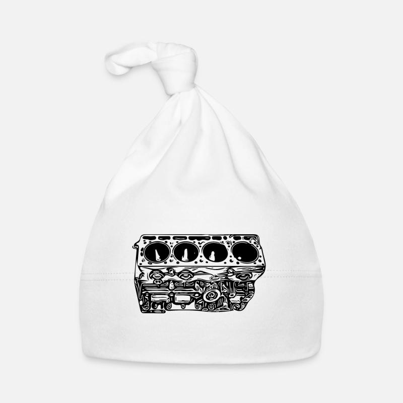 Engine block cylinder displacement fan Organic Baby Cap