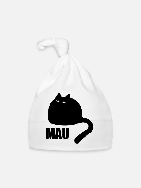 FLUFFY CAT MAU - Baby Bio-Mütze - Weiß - Vorne