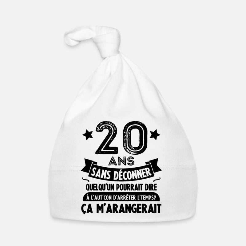 20 ans anniversaire 20 anniversaire cadeau 20 ans - Bonnet bio Bébé - blanc