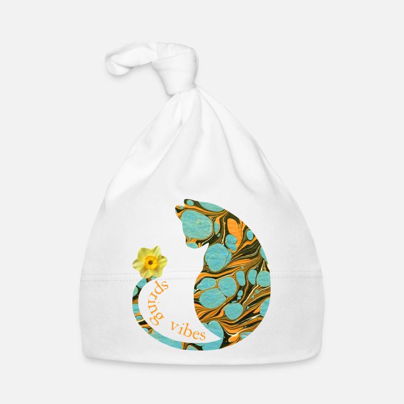 Chat avec fleur E 204 Bonnet bio Bébé