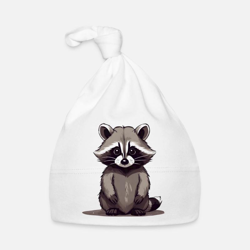 Raton laveur assis Bonnet bio Bébé