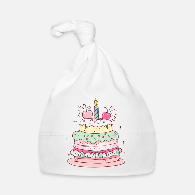 Happy Birthday Cake Organic Baby Cap