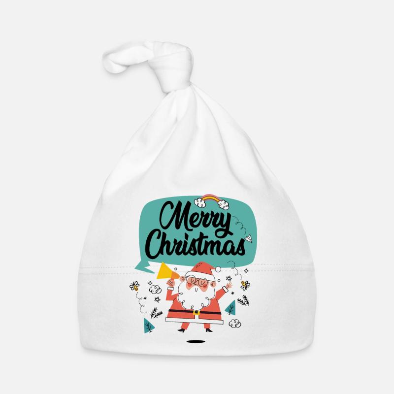 merry Christmas joyeux Noël Joyeux noel - Bonnet bio Bébé - blanc
