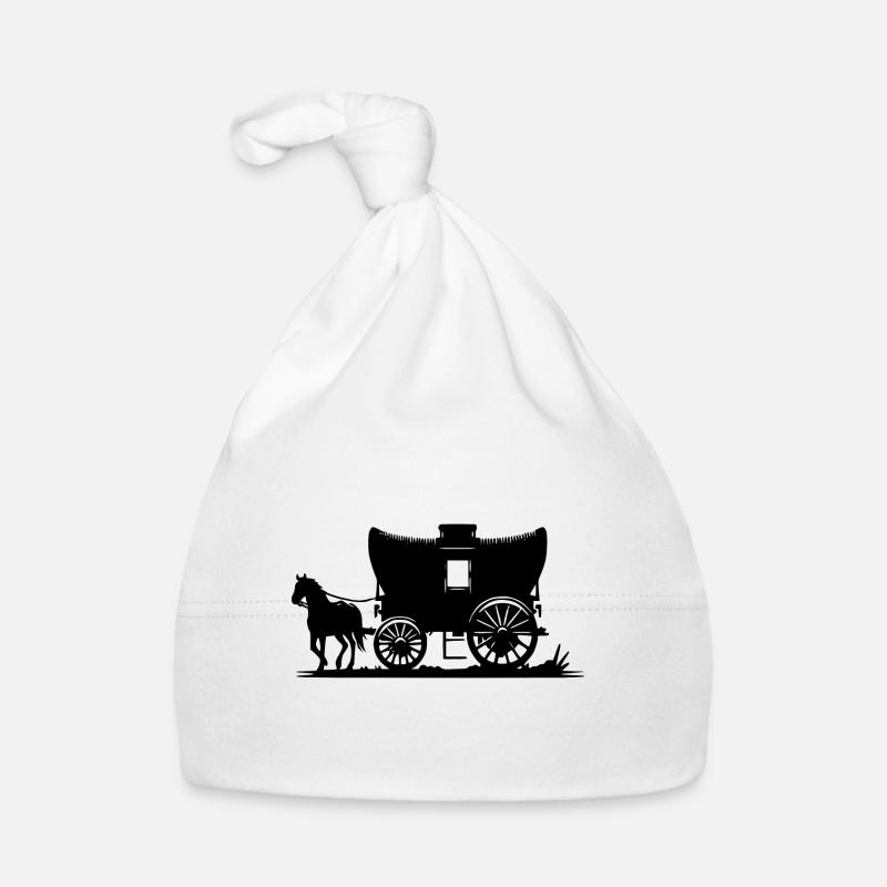 Alter Reise Planwagen mit Pferd Baby Bio-Mütze