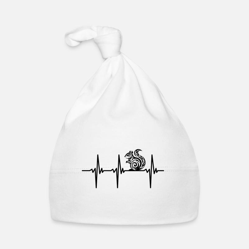 Battement de cœur pour les petits écureuils mignons Bonnet bio Bébé