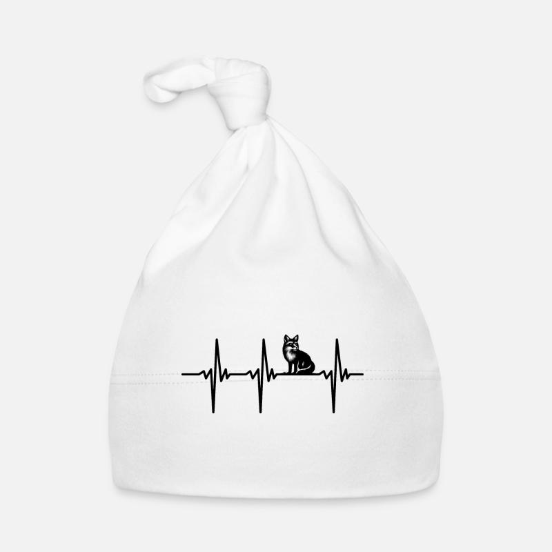 Battement de cœur pour les renards mignons - Bonnet bio Bébé - blanc