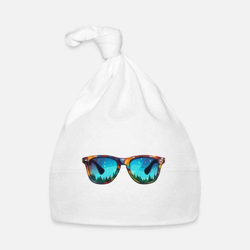 Sonnenbrille / Reflektion / Wald / Spiegelung Baby Bio-Mütze